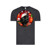 Vintage Black christmas bombay cat Vintage Tee - LillyAllenDesigns