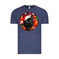 Vintage Denim christmas bombay cat Vintage Tee - LillyAllenDesigns