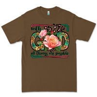 Cacao With god all things are possible leopard frame Premium Tee - LillyAllenDesigns