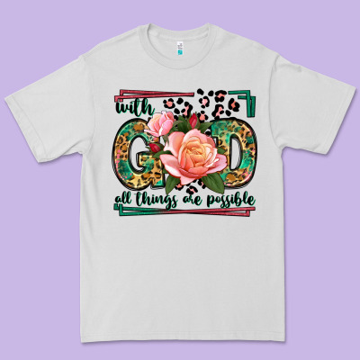 With God All Things Are Possible Leopard Frame Premium Tee Designed By Lillyallendesigns