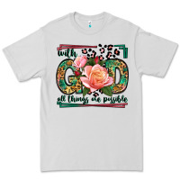 Dove Grey With god all things are possible leopard frame Premium Tee - LillyAllenDesigns