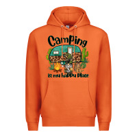 Carrot camping is my happy place caravan and gnome Premium Hoodie - BarkalooDesign