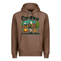 Chestnut camping is my happy place caravan and gnome Premium Hoodie - BarkalooDesign