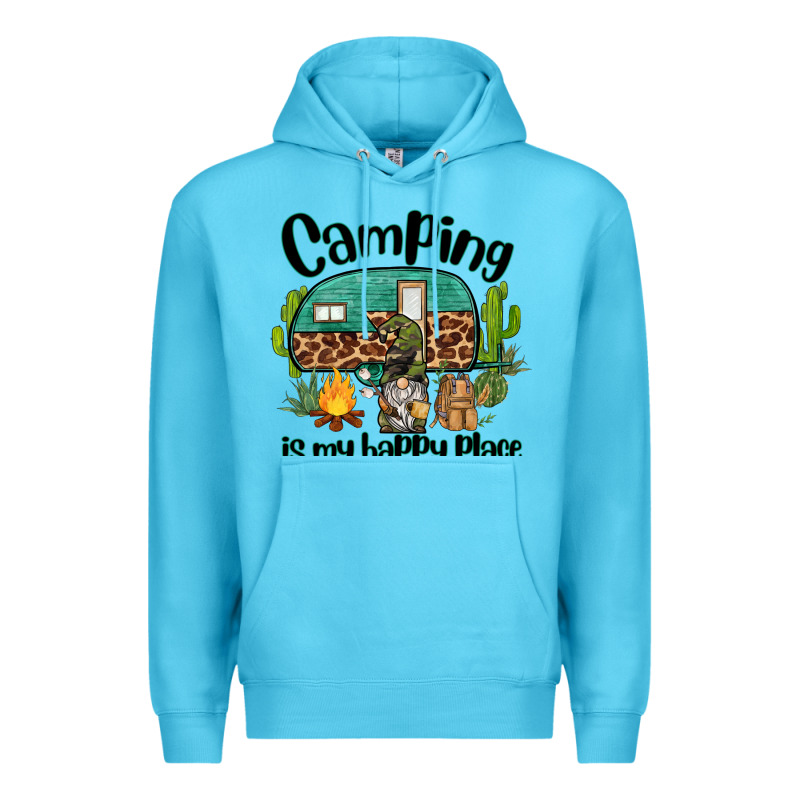 Camping Is My Happy Place Caravan And Gnome Premium Hoodie by BarkalooDesign | Teevron