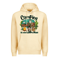 Pina Colada camping is my happy place caravan and gnome Premium Hoodie - BarkalooDesign