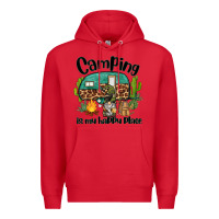 Red camping is my happy place caravan and gnome Premium Hoodie - BarkalooDesign