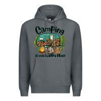 Rock camping is my happy place caravan and gnome Premium Hoodie - BarkalooDesign