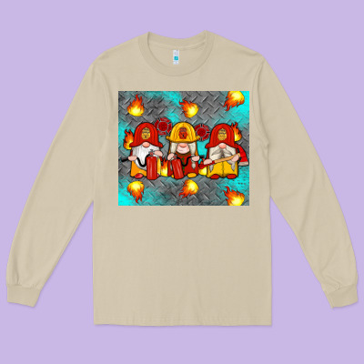 Firefighter Gnomes Long Sleeve Tee Designed By Artiststas