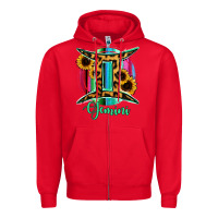 Red Gemini Zipper Hoodie - RanaPortraitStore