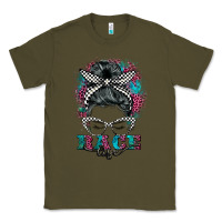 Army Green race life  messy bun Classic Tee - BarkalooDesign