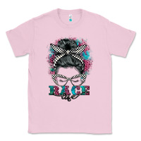 Bubblegum Pink race life  messy bun Classic Tee - BarkalooDesign
