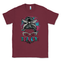 Burgundy race life  messy bun Classic Tee - BarkalooDesign