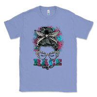 Colony Blue race life  messy bun Classic Tee - BarkalooDesign