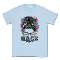 Dusty Blue race life  messy bun Classic Tee - BarkalooDesign