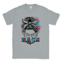 Heather Grey race life  messy bun Classic Tee - BarkalooDesign