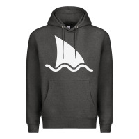 Charcoal Heather shark fin Premium Hoodie - DesigneFamous