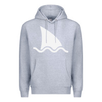 Heather Grey shark fin Premium Hoodie - DesigneFamous