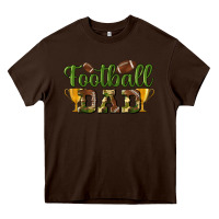 Chocolate Brown football dad Heavy Core Tee - BundleAndBundleShop