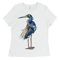 White Louisiana Heron Ladies Tee - LillyAllenDesigns