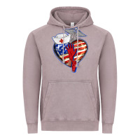Patriotic Nurse Love Vintage Hoodie | Teevron