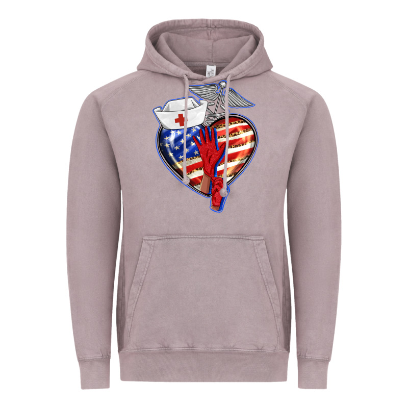 Patriotic Nurse Love Vintage Hoodie by BarkalooDesign | Teevron