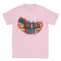 Bubblegum Pink American junkie 4th of july Classic Tee - FaDigitalArtStudio