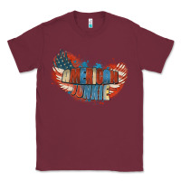 Burgundy American junkie 4th of july Classic Tee - FaDigitalArtStudio