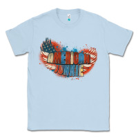 Dusty Blue American junkie 4th of july Classic Tee - FaDigitalArtStudio