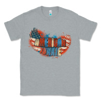 Heather Grey American junkie 4th of july Classic Tee - FaDigitalArtStudio