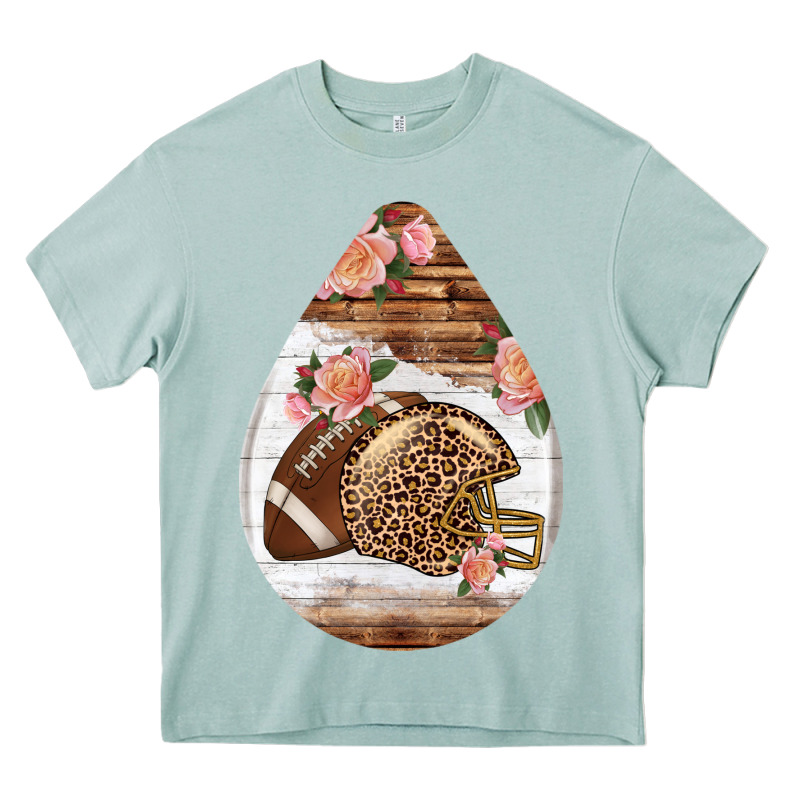 American Football And Western Roses Teardrop Heavy Core Tee by BundleAndBundleShop | Teevron