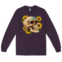 Plum skull flowers and gemstone Long Sleeve Tee - Artiststas