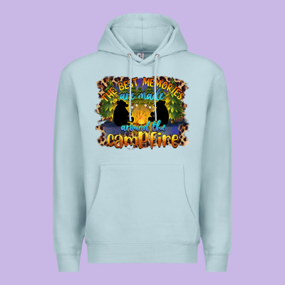 The Best Memories Are Made Around The Campfire Camping Premium Hoodie Designed By Barkaloodesign