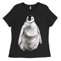 Black baby penguin Ladies Tee - LillyAllenDesigns