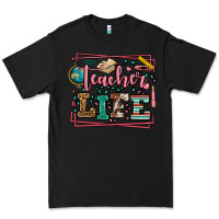 Black Teacher life leopard frame Premium Tee - LillyAllenDesigns
