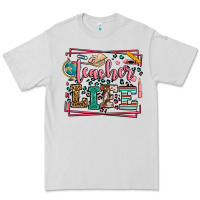 Dove Grey Teacher life leopard frame Premium Tee - LillyAllenDesigns