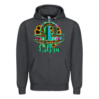 Smoke Libra Zodiac Sign Sunflower Leopard Serape Zipper Hoodie - RanaPortraitStore