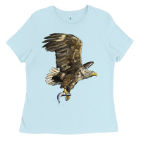 Baby Blue American White Sea Eagle Ladies Tee - LillyAllenDesigns
