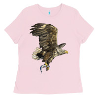 Bubblegum Pink American White Sea Eagle Ladies Tee - LillyAllenDesigns