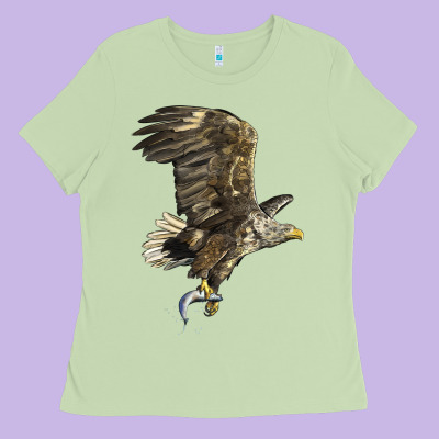 American White Sea Eagle Ladies Tee Designed By Lillyallendesigns