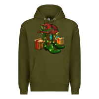 Army Green cowboy hat with boots christmas Premium Hoodie - RanaPortraitStore