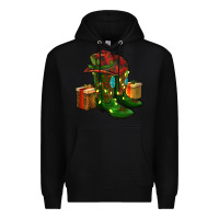 Black cowboy hat with boots christmas Premium Hoodie - RanaPortraitStore