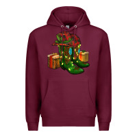 Burgundy cowboy hat with boots christmas Premium Hoodie - RanaPortraitStore