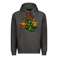 Charcoal Heather cowboy hat with boots christmas Premium Hoodie - RanaPortraitStore