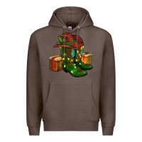 Coffee cowboy hat with boots christmas Premium Hoodie - RanaPortraitStore