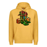 Mustard cowboy hat with boots christmas Premium Hoodie - RanaPortraitStore