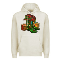 Oatmeal Heather cowboy hat with boots christmas Premium Hoodie - RanaPortraitStore