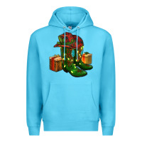 Ocean Blue cowboy hat with boots christmas Premium Hoodie - RanaPortraitStore
