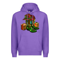Purple cowboy hat with boots christmas Premium Hoodie - RanaPortraitStore
