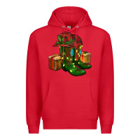 Red cowboy hat with boots christmas Premium Hoodie - RanaPortraitStore