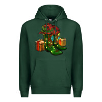 Sports Green cowboy hat with boots christmas Premium Hoodie - RanaPortraitStore